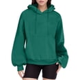 thumbnail image 1 of VISALY Hoodies Pullover Cotton Sweaters Womens Oversized Loose Fleece Sweatshirts Fall Pullover Sweaters Teen Girls Preppy Top Clothes Half Zip Pullover Women Women's Pullovers Dressy Sweaters Green S, 1 of 4