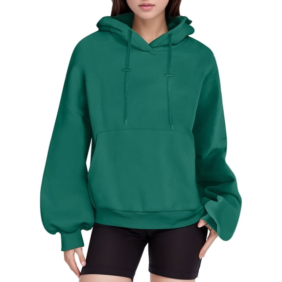 VISALY Hoodies Pullover Cotton Sweaters Womens Oversized Loose Fleece Sweatshirts Fall Pullover Sweaters Teen Girls Preppy Top Clothes Half Zip Pullover Women Women's Pullovers Dressy Sweaters Green M