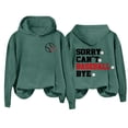 thumbnail image 1 of VISALY Hoodies Pullover Graphic Sweatshirts Women's Letterprinted Baseball Long Sleeved Hoodie Casual Sweaters Business Casual Sweaters Pullover for Women Green 5Xl, 1 of 4