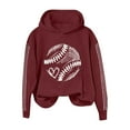 thumbnail image 1 of VISALY Hoodies Pullover Graphic Sweatshirts Women's Letterprinted Baseball Long Sleeved Hoodie Casual Sweaters Pullover Sweater Women Women's Sweatshirts Red Xxl, 1 of 4