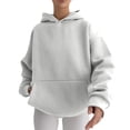 thumbnail image 1 of VISALY Hoodies Pullover Tunic Sweatshirt Hoodies Oversized Sweatshirts Pullover Sweaters Long Sleeve with Pockets Winter Fall Sweatshirt Long Sleeved Sweater Fall Sweatshirts Grey S, 1 of 7