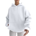 thumbnail image 1 of VISALY Hoodies Pullover Tunic Sweatshirt Hoodies Oversized Sweatshirts Pullover Sweaters Long Sleeve with Pockets Winter Fall Sweatshirt Long Sleeved Sweater Fall Sweatshirts White Xl, 1 of 7