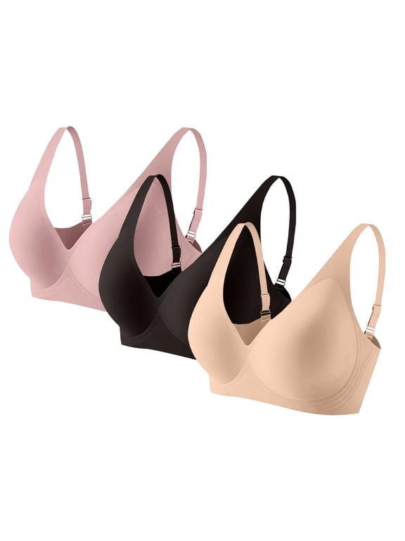 Jelly Bras for Women T-Shirt Bra Sleep Bra Plus Size Bra Lounge Bra No Underwire Soft Bra No Show Seamless Bra Plus Size Jelly Bra Push Up Bralettes Full Coverage Bra Seamless Bras 3Pc Af 4Xl