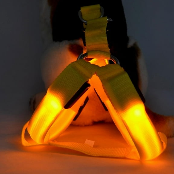VISALY LED Light Up Dog Vest Harness, Rechargeable, Soft Padded Adjustable & Reflective, Lighted Dog Harness Glow Dark, Dog Light Harness for Camping Night Walking