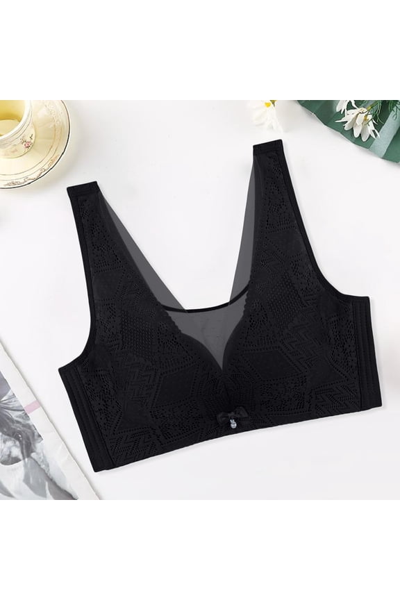 Lace Bras Cotton Bras For Women Women's Fashionable Casual Light Adjustable Lace Cup Less Rim Less Vest Style Thin Cup Bra Push Up Bra Comfortable Bras For Women Bras For Women Black 36
