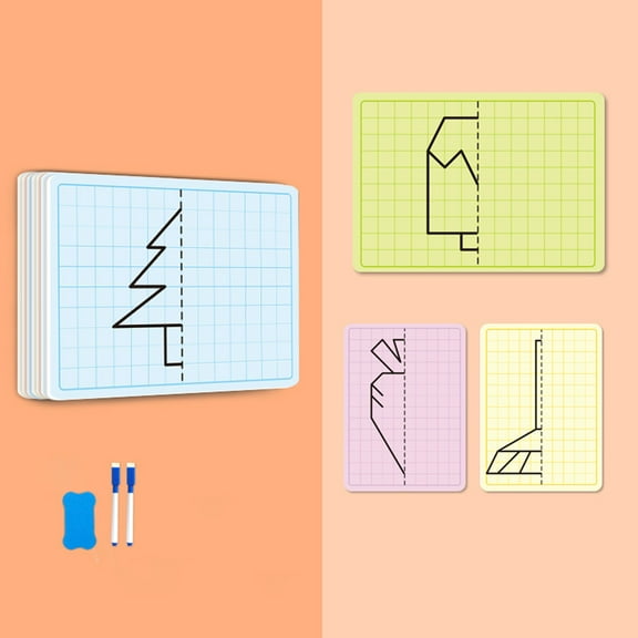VISALY Lattice Symmetry Drawing Graph Lap Boards 9” X 12” for Student and Classroom Use Math White Board Double White Board