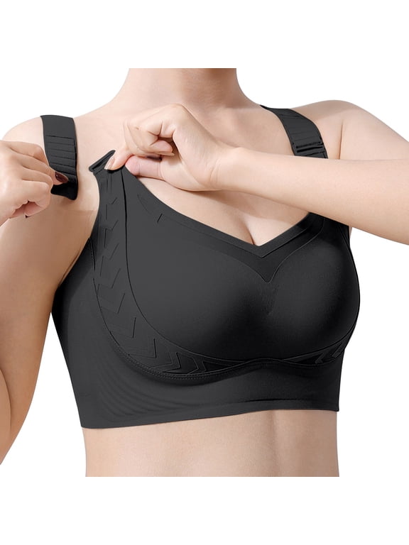Lift Bust Shaping Bra,Shape Lifting Bra for Seniors Adjustable Bras for Older Women Seamless Support Bras Wireless Bra Full Coverage Comfy Soft Bralettes No Underwire Everyday Bras Black L