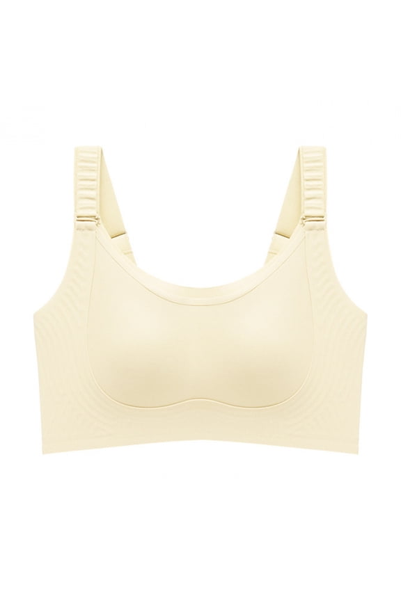 Lift Bust Shaping Bra,Shape Lifting Bra for Seniors Seamless Wireless Supportive Bra Push Up Comfy Soft Bralettes No Underwire Full Coverage Minimizer T-Shirt Bra for Older Women Beige L