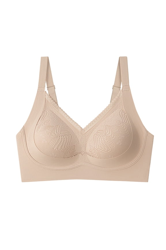 Lift Lifting Bras for Seniors Seamless Wirefree Posture Correcting Push Up Full Coverage Comfy Soft Custom Bust Shaping Bra Breathable Soft Comfort Wirefless Lifting No Underwire Bras Khaki M