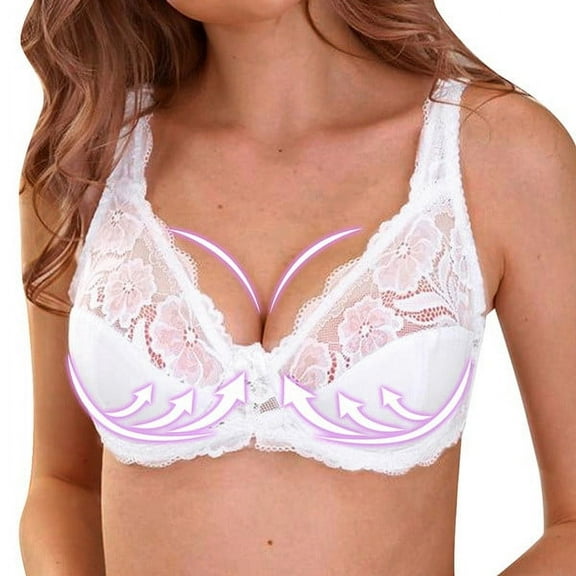 VISALY Light Lift Push Up Bra and Underwear Sets for Women, Ultra-Thin Bras for Women Transparent and Breathable Adjustable Bras Ladies Bra -Thin, Bandeau Bras Underwear and Bra Sets, White,85E
