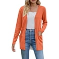 thumbnail image 1 of VISALY Long Cardigans Button Down Cardigans 2025 Fall Fashion Cardigan Soft Knit Cardigan for Women Long Sleeve Open Front Coat with Pockets Thin Cardigans Lightweight Trendy Sweaters Orange S, 1 of 6