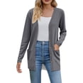 thumbnail image 1 of VISALY Long Cardigans Button Down Cardigans 2025 Fall Fashion Cardigan Soft Knit Cardigan for Women Long Sleeve Open Front Coat with Pockets Thin Cardigans Lightweight Trendy Sweaters Dark Grey Xxl, 1 of 6