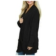 thumbnail image 1 of VISALY Long Cardigans Chunky Cardigan Sweaters Women's Long Sleeve Ribbed Knit Cardigan Open Front Casual Fall Sweaters with Pockets Trendy Sweaters Beach Cardigan Black L, 1 of 9