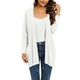 thumbnail image 1 of VISALY Long Cardigans Long Sleeve Cardigan Women's Fashion Clothes for Every Occasion Cotton Linen Cardigan Summer Chic Open Front Cardigan Thin Cardigans Lightweight White Xl, 1 of 9