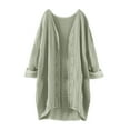 thumbnail image 1 of VISALY Long Cardigans Open Front Cardigan for Women Women's Fashionable and Casual Solid Color V Neck Long Sleeved Button Cardigan Thin Cardigans Lightweight Crewneck Cardigan Mint Green Xxl, 1 of 9
