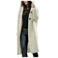 thumbnail image 1 of VISALY Long Cardigans Open Front Cardigan for Women Womens Cardigan Ribbed Sweaters Outwear Long Sleeve Button Down Cardigan Knit Hooded Outwear Chunky Cardigan Sweaters Soft Cardigans Beige L, 1 of 5
