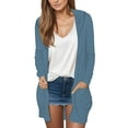 thumbnail image 1 of VISALY Long Cardigans Thin Cardigans Lightweight Womens Cardigans Long Sleeve Pockets Fall Open Front Cardigan Jackets Trendy Work Shirts Multisize Cardigan Sweaters Office Cardigans Navy M, 1 of 6