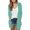 thumbnail image 1 of VISALY Long Cardigans Thin Cardigans Lightweight Womens Cardigans Long Sleeve Pockets Fall Open Front Cardigan Jackets Trendy Work Shirts Multisize Cardigan Sweaters Office Cardigans Mint Green Xl, 1 of 6