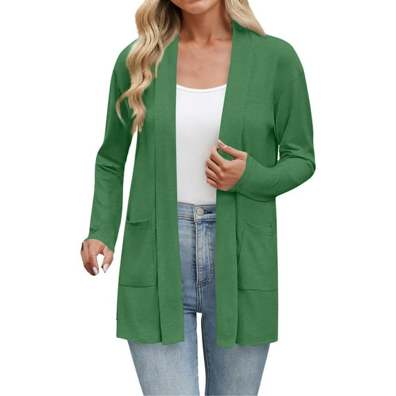 VISALY Long Cardigans Trendy Cardigan Lightweight Cardigans Long Sleeve Thin Summer Cardigans Open Front Cardigan Fall Fashion Cardigan Lounge Cardigans Plus Size Cardigan Lightweight Green Xxl