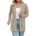 thumbnail image 1 of VISALY Long Cardigans Trendy Cardigan Lightweight Cardigans Long Sleeve Thin Summer Cardigans Open Front Cardigan Fall Fashion Cardigan Lounge Cardigans Plus Size Cardigan Lightweight Khaki 4Xl, 1 of 7