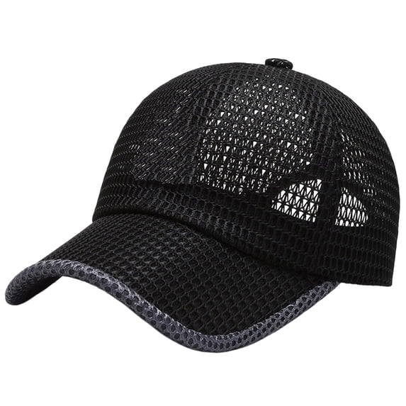 VISALY Men's Mesh Baseball Cap Breathable Sun Hat Adjustable Cooling Trucker Cap Summer Outdoor Activities Wide Brim Baseball Hat Full Cooling Hat Quick Dry Cool Hats Mesh Running Hat Blackone Size