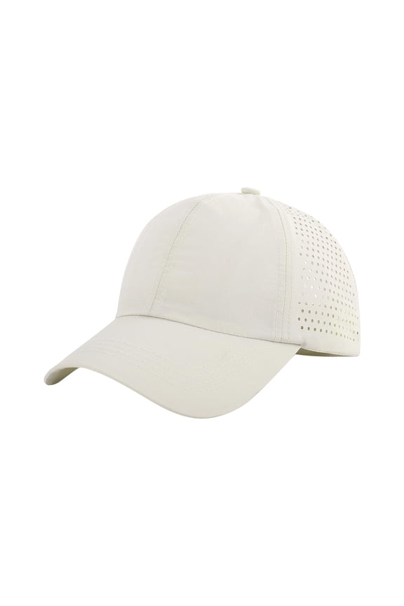 Mesh Baseball Cap Quick Drying Ponytail Hat Lightweight Uv Protection Mesh Sun Hat Unstructured Running Golf Hats Outdoor Sports Cooling Ponytail Baseball Cap Trendy Visors Hats Beigeone Size