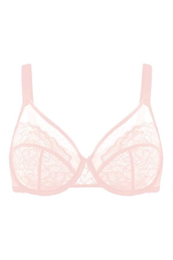 Minimizer Bras for Women Mesh Lace Underwire Bra Unlined Full Coverage Minimizer Bra Comfort Support Bra Lifting Full Coverage Underwire Bras Plus Size Lifting Floral Lace Bra Pink Ah