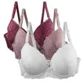 thumbnail image 1 of VISALY Multi-Strap Lace Bra Set: Soft Support Design, Adjustable Shoulder Straps for Custom Fit - 3 Pack Comfort Underwear, #B Beige,100C, 1 of 9