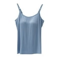 thumbnail image 1 of VISALY Padded Tank Tops for Women, Five-Finger Bra-Free Sports, Womens Camisole Tank Tops with Built In Bra Womens Workout Tank Tops with Built In Bra padded tank tops for women, Light Blue,XL, 1 of 5