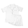 thumbnail image 1 of VISALY Pajama Sets for Women Soft Pajama Set Button Down Short Sleeved Shorts Pajamas Satin Lapel Comfortable Home Wear Two Piece Pajamas Sleepwear Sets Lounge Sets Matching Pajama Set White L, 1 of 7