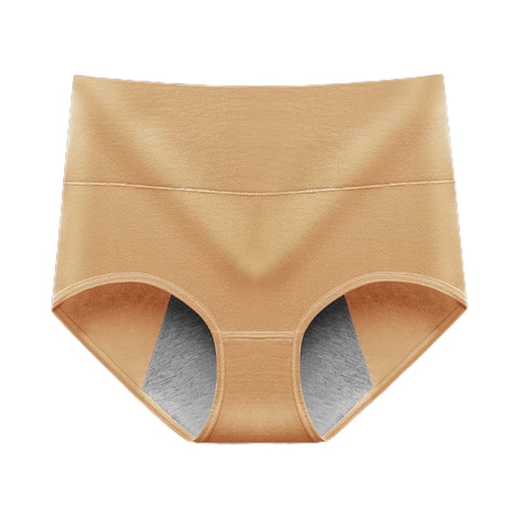 VISALY Period Panties High Waisted Underwear Cotton Underwear Heavy Flow Leakproof Menstrual Protective Briefs Stretch Briefs Comfortable Underwear No Show Underwear Breathable Underwear Yellow Xxl