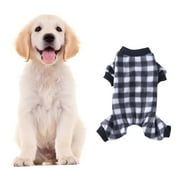 VISALY Pet Soft Pajamas Flannel Plaid for Small Medium Dogs Puppy Warm Costume Clothes