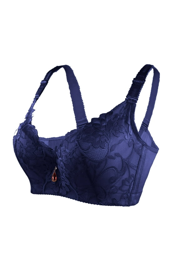 , Plus Size Bras Full Cups Large Breasts, Plus Size Sticky Bra for Large Breasts Women Solid Four Breasted Adjustable Wireless Bra Plus Size Women Full Support Balconette Bra, E,36/80C