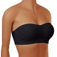 thumbnail image 1 of VISALY Plus Size Front Closure Strapless Bandeau Bras Wireless Push Up Comfy Padded Bralettes Strapless Front Buckle Bandeau Bras Non-Slip Seamless Tube Top Push Up Support Brassiere Black L, 1 of 8