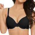 thumbnail image 1 of VISALY Plus Size Full Coverage Padded Underwire Lace Bra Seamless Adjustable Thin Straps Push Up Convertible Bra Lace Trim Bust Lifting Support T-Shirt Bralettes Comfy Soft Shaping Bra Black 80D, 1 of 4