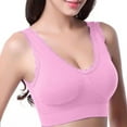 thumbnail image 1 of VISALY Plus Size Strapless Bras for Women, Ladies Lace Push-Up Bra Wireless Casual, Women Solid Four Breasted Adjustable Wireless Bra Wireless Bra super gather bra wireless push-up bra, Pink,XXL, 1 of 4