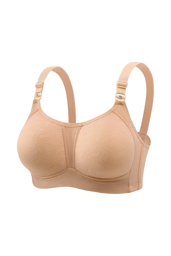 Plus Size Wireless Bras for Seniors Women Lift Up Bras Bust Shaping Push Up Supportive Wireless Push Up Bra Full Coverage No Underwire Seamless Basic Plus Size Bras for Older Women Grey L