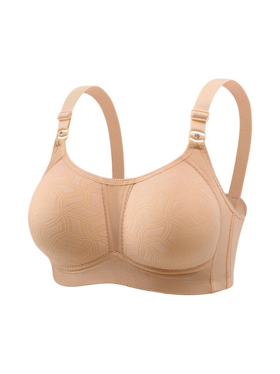 Plus Size Wireless Bras for Seniors Women Lift Up Bras Bust Shaping Push Up Supportive Wireless Push Up Bra Full Coverage No Underwire Seamless Basic Plus Size Bras for Older Women Grey L