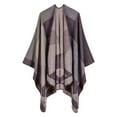 thumbnail image 1 of VISALY Poncho Shawl Boho Cardigans Women's Shawl Open Front Cape Oversized Sweaters Casual Cardigan Shawls for Fall Winter Blanket Shawl Wraps Off The Shoulder Poncho Knitted Poncho Purple One Size, 1 of 8
