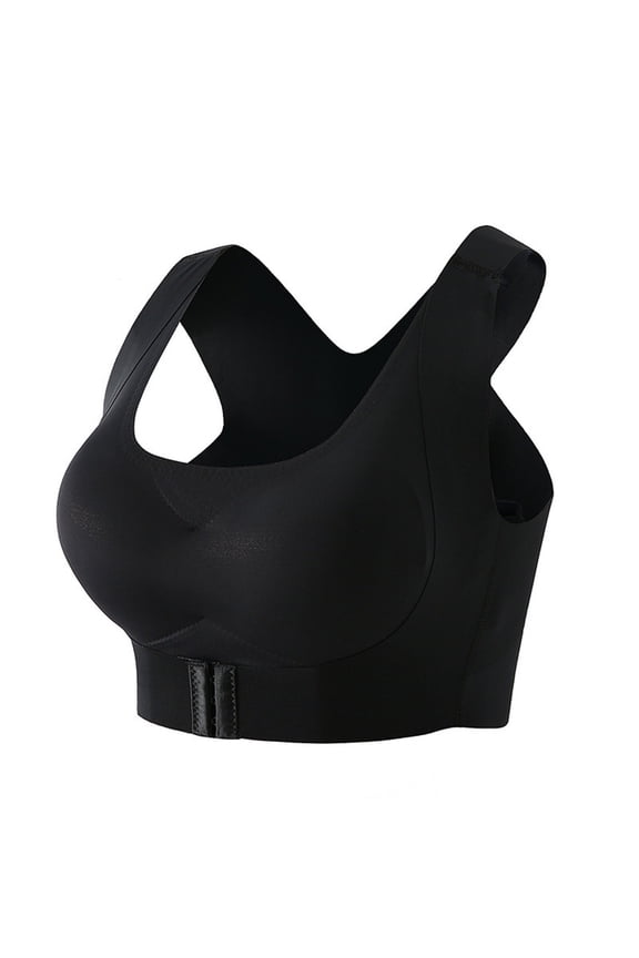 Posture Bras for Women Wireless Full Coverage Bralettes Front Closure Posture Bra Seamless Posture Bralette Wireless Posture Corrector Tank Top Back Correction Yoga Bra Black L