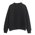 thumbnail image 1 of VISALY Pullover Crewneck Sweaters Mock Neck Sweatshirt Long Sleeve Pullover Plus Size Turtleneck Sweatshirt Solid Color Tunic Tops Coat Soft Sweatshirt Cardigan Jacket Sweater Jacket Casual Black L, 1 of 6