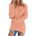 thumbnail image 1 of VISALY Pullover Crewneck Sweaters Oversized Sweaters Loose Fluffy Fuzzy Pullover Casual Top Solid Long Sleeve Jumper Sweaters Long Blouse with Pockets Soft Fashion Sweatshirt Casual No Hoodies Beige L, 1 of 5