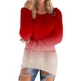 thumbnail image 1 of VISALY Pullover Crewneck Sweaters Oversized Sweaters Loose Fluffy Fuzzy Pullover Long Sleeve Jumper Sweaters Long Sweatshirts Tunic Tops with Pockets Football Sweatshirts Tops Trendy Tops Red Xxl, 1 of 5