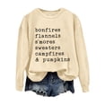 thumbnail image 1 of VISALY Pullover Crewneck Sweatshirt Graphic Sweatshirts Flannels Sweaters and Pumpkins Printed Round Neck Long Sleeve Sweatshirt Basic Sweatshirt Comfy Sweaters Warm Sweaters Beige L, 1 of 4
