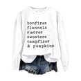 thumbnail image 1 of VISALY Pullover Crewneck Sweatshirt Graphic Sweatshirts Flannels Sweaters and Pumpkins Printed Round Neck Long Sleeve Sweatshirt Basic Sweatshirt Comfy Sweaters Warm Sweaters White M, 1 of 4
