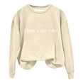 thumbnail image 1 of VISALY Pullover Crewneck Sweatshirt Graphic Sweatshirts Funny Crewneck Sweatshirt Long Sleeve Sweatshirt Fleece Sweater Fall Sweatshirt Oversized Sweatshirt Pullovers Tunic Sweater Beige L, 1 of 6