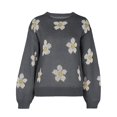 thumbnail image 1 of VISALY Pullover Crewneck Sweatshirt Graphic Sweatshirts Trendy Long Sleeve Sweater Tops Fall Chunky Cable Knit Pullover Sweaters Basic Sweatshirt Pullover Sweatshirt Pullover Sweatshirts Grey L, 1 of 9