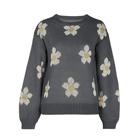 VISALY Pullover Crewneck Sweatshirt Graphic Sweatshirts Trendy Long Sleeve Sweater Tops Fall Chunky Cable Knit Pullover Sweaters Basic Sweatshirt Pullover Sweatshirt Pullover Sweatshirts Grey L