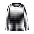 thumbnail image 1 of VISALY Pullover Crewneck Sweatshirt Striped Sweater Round Neck Knitted Pure Color Sweater Autumn Winter Classic Top Sweaters Crochet Sweaters Sweatshirts Loose Fit Hoodie Fitted Sweater Black L, 1 of 7