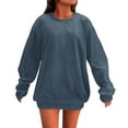 thumbnail image 1 of VISALY Pullover Crewneck Sweatshirt Tunic Sweatshirt Autumn Winter Casual Sport Solid Pullover Tops Long Sleeve Crewneck Oversized Sweatshirts Comfy Sweaters Sweatshirt Thick Sweatshirts Dark Blue Xxl, 1 of 9